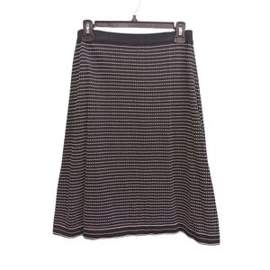 Due Per Due Black and White Polka Dot Print A-Line Skirt Size Small
